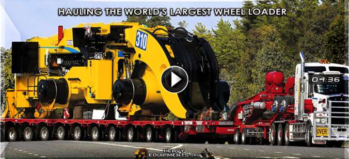 Lowboy Hauling the World's Largest Wheel Loader Video